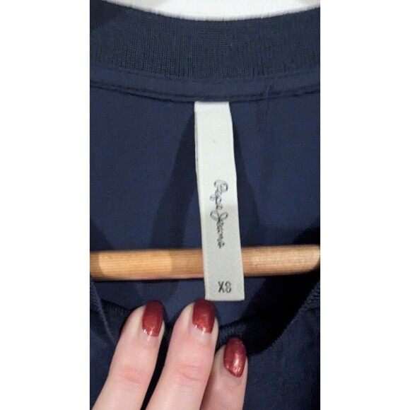 Pepe jeans XS blue drawstring tee‎ sheer flutter sleeves pretty detail Soft Girl - Picture 5 of 6